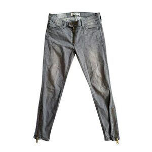 ELIZABETH AND JAMES Textile Gray Skinny Moto Zip Jeans Size 28